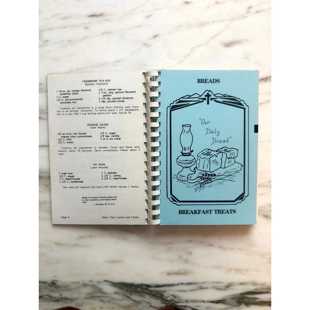 Vintage 1987 Loafs and Fishes Georgia Cookbook Southern Recipes Spiral